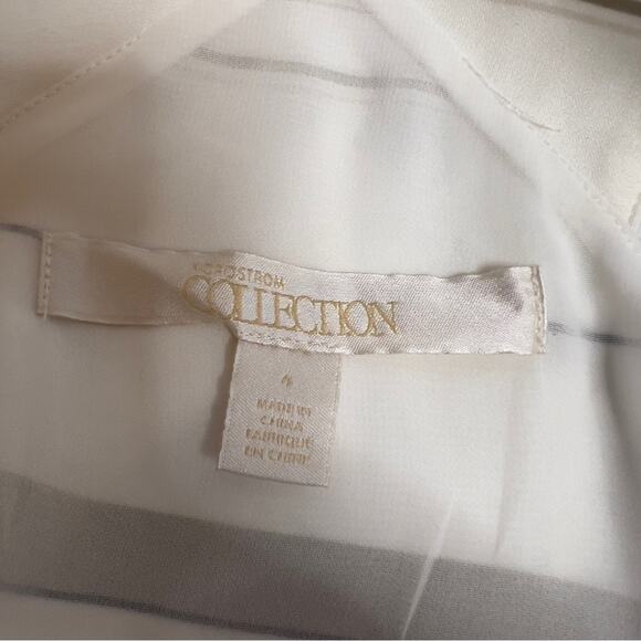 Nordstrom Signature Sleeveless Stripe Stretch Silk Dress 4 - Picture 7 of 10